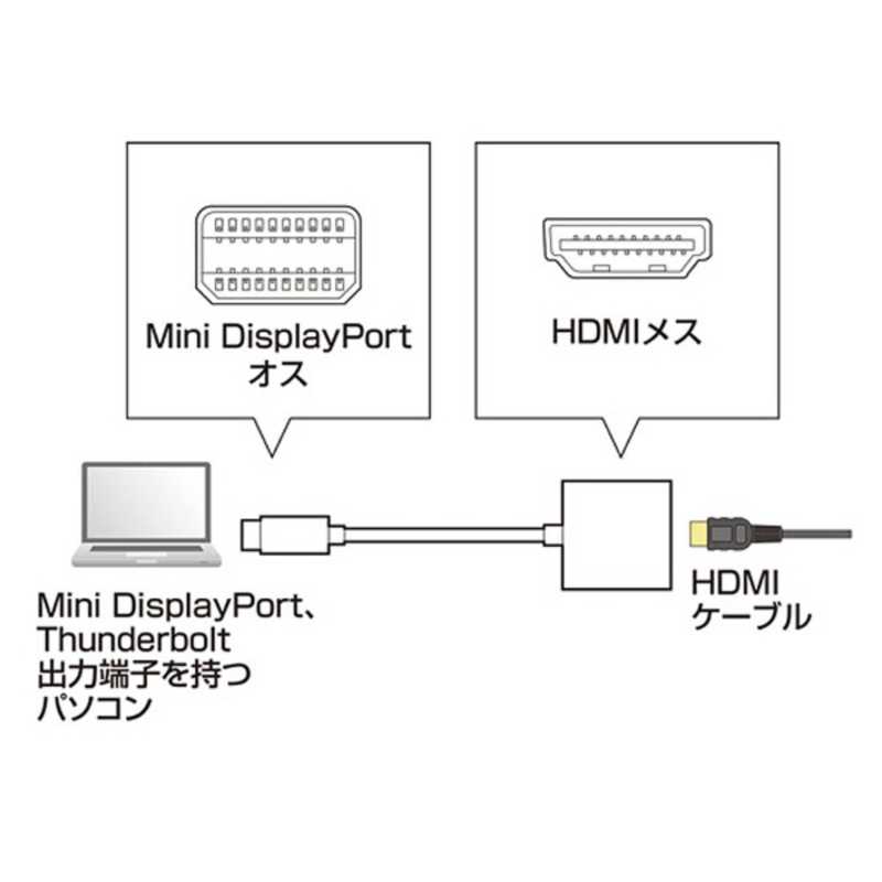 サンワサプライ サンワサプライ 映像変換アダプタ ホワイト [HDMI⇔miniDisplayPort] AD-MDPPHD01 AD-MDPPHD01