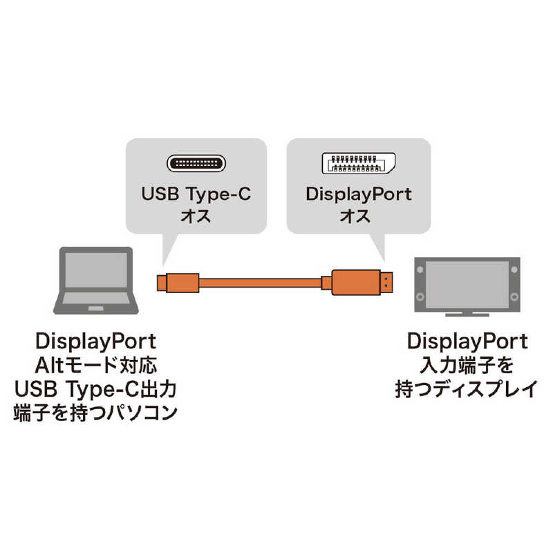 サンワサプライ サンワサプライ USB-C ⇔ DisplayPort 変換ケーブル [1m /4K対応] ブラック KC-ALCDP10 KC-ALCDP10