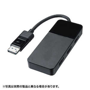 サンワサプライ [DisplayPort オス→メス HDMI 4Kx3 / micro USB(給電用)] ディスプレイ分配器 ブラック AD-DP14MST3HD