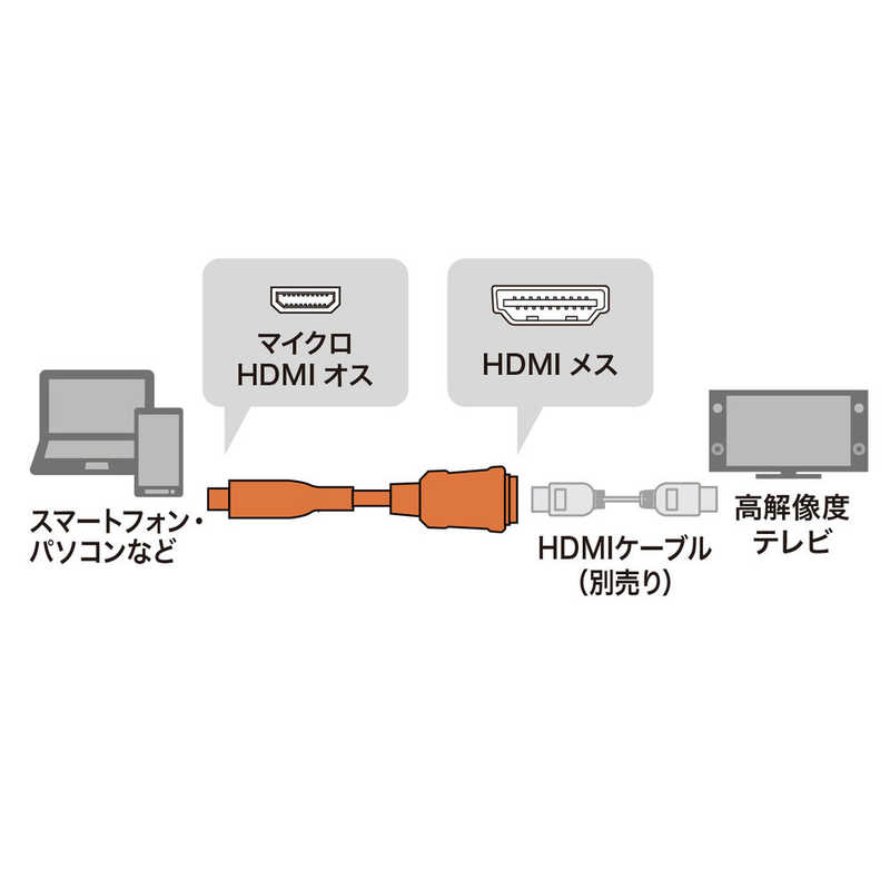 サンワサプライ サンワサプライ HDMI変換アダプタ(マイクロHDMI)0.1m ADHD20MCK ADHD20MCK