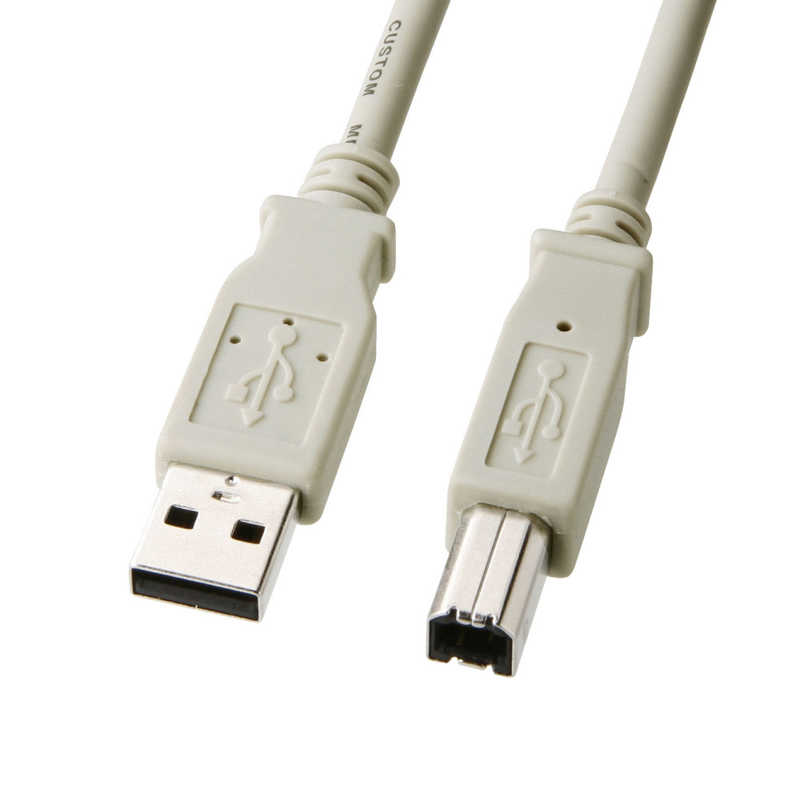 サンワサプライ サンワサプライ USB-A ⇔ USB-Bケーブル [1m /USB2.0] ライトグレー KU-1000K3 KU-1000K3