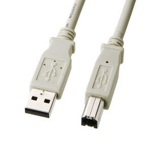 サンワサプライ USB-A ⇔ USB-Bケーブル［1m /USB2.0] ライトグレー KU-1000K3