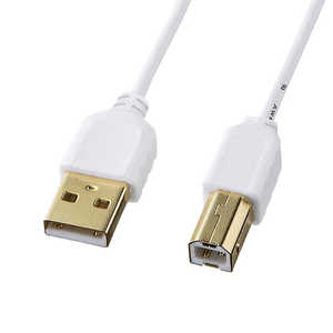 サンワサプライ 極細USBケーブル (USB2.0 A-Bタイプ) KU20-SL10WK サンワサプライ 極細USBケーブル (USB2.0 A-Bタイプ) KU20-SL10WK