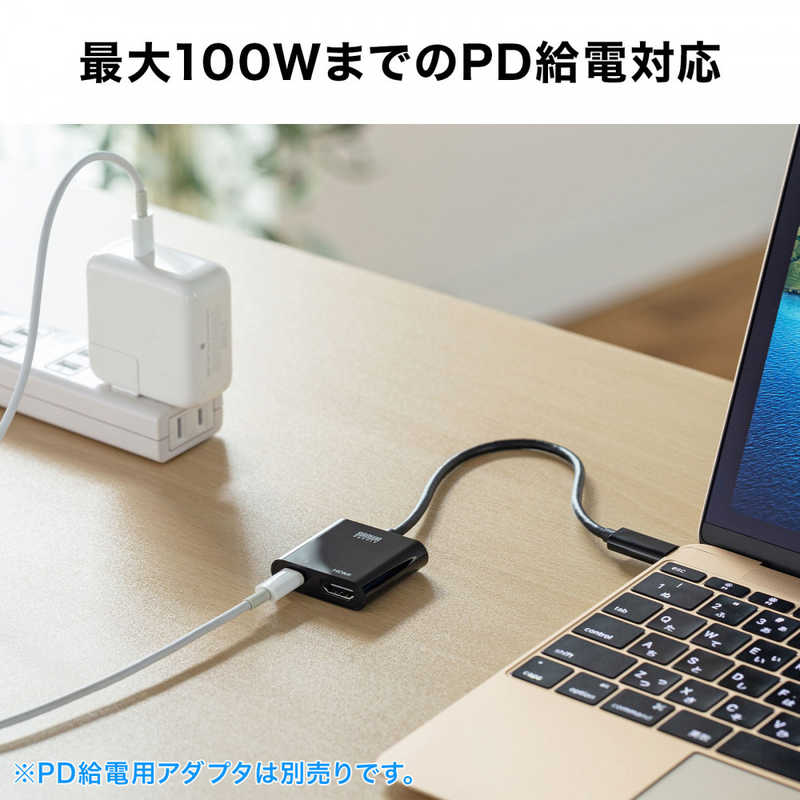 サンワサプライ サンワサプライ USB Type C-HDMI変換アダプタ（4K/60Hz/PD対応） ADALCPHDPD ADALCPHDPD