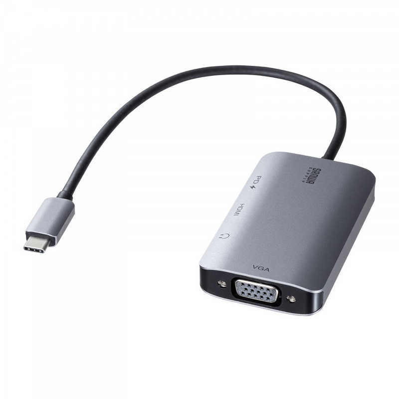 サンワサプライ サンワサプライ USB Type C-HDMI/VGA変換アダプタ（4K/30Hz/PD対応） ADALCHV02 ADALCHV02
