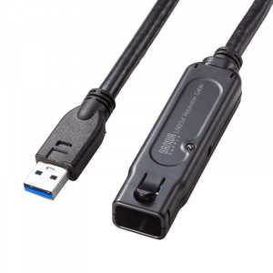 サンワサプライ USB3.2アクティブリピーターケーブル15m(抜け止めロック機構付き) KB-USB-RLK315