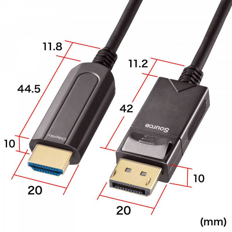サンワサプライ サンワサプライ DisplayPort-HDMI変換光ファイバーケーブル 20m KC-DPHDFB200 KC-DPHDFB200