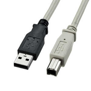 サンワサプライ USB-A ⇔ USB-Bケーブル ［1.5m /USB2.0］ ライトグレー KU20-15K2
