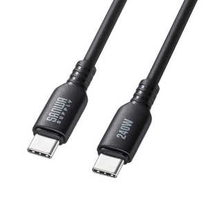 サンワサプライ USB2.0 Type-C シリコンケーブル(PD240W・1m・ブラック) KU-CCPES10BK サンワサプライ USB2.0 Type-C シリコンケーブル(PD240W・1m・ブラック) KU-CCPES10BK
