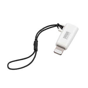 サンワサプライ USB Type-C to Lightning変換アダプタ(MFi認証・ストラップ付き) ホワイト AD-USB30LCFW サンワサプライ USB Type-C to Lightning変換アダプタ(MFi認証・ストラップ付き) ホワイト AD-USB30LCFW