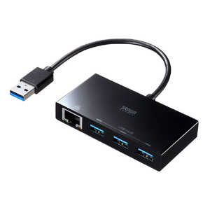 サンワサプライ [USB-A オス→メス LAN / USB-Ax3] 変換アダプタ ブラック USB-3H322BK