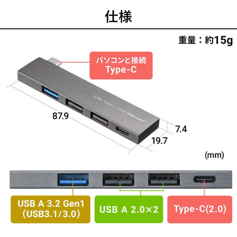サンワサプライ サンワサプライ USB Type-C コンボ スリムハブ USB-3TCH21S USB-3TCH21S