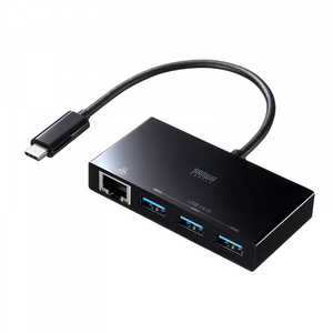 サンワサプライ LAN変換アダプタ [USB-C オス→メス LAN /USB-Ax3] 1Gbps対応 USB3TCH19ABKN