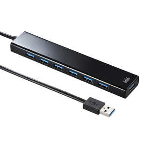 サンワサプライ 急速充電ポート付きUSB3.2Gen1 7ポートハブ USB-3H703BKN