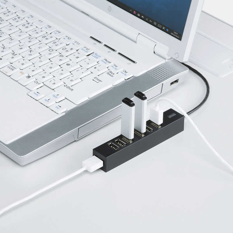 サンワサプライ サンワサプライ USB-Aハブ (Chrome/Mac/Windows11対応) ブラック USB-2H701BKN USB-2H701BKN