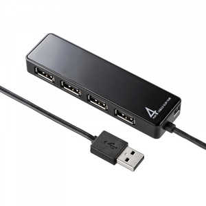 サンワサプライ USB-Aハブ HDD接続対応(Chrome/Mac/Windows11対応) ブラック USBHTV410BKN2