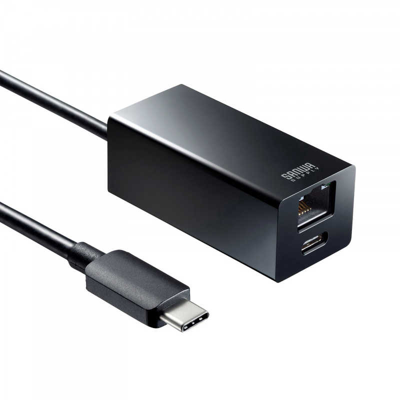 サンワサプライ サンワサプライ LAN変換アダプタ [USB-C オス→メス LAN /USB-C /USB Power Delivery対応 /100W] 1Gbps対応 USB-3TCH32BK USB-3TCH32BK