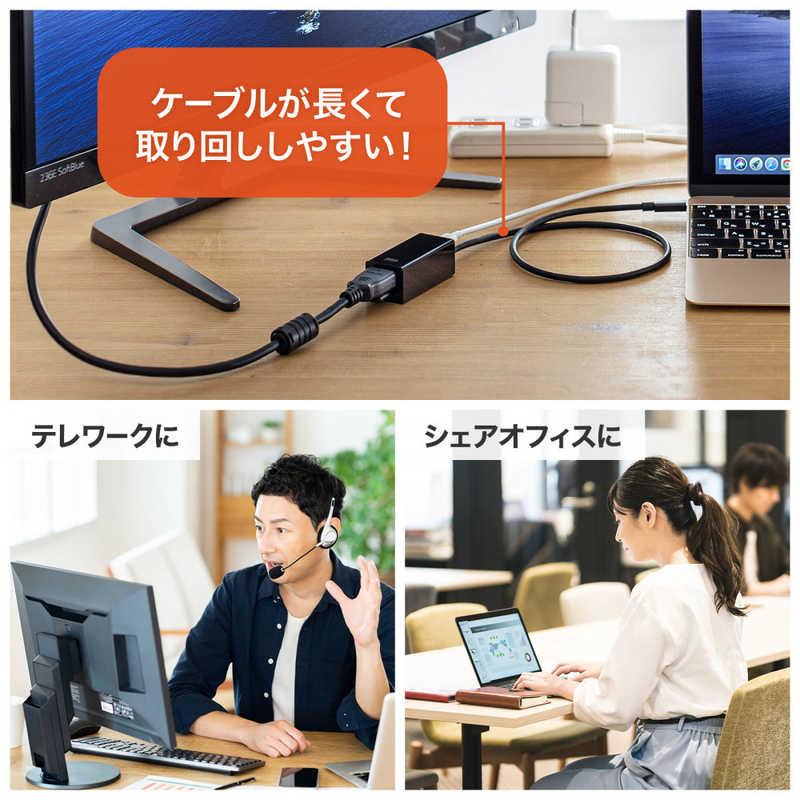 サンワサプライ サンワサプライ USB Type-Cハブ付き HDMI変換アダプタ USB-3TCH34BK USB-3TCH34BK