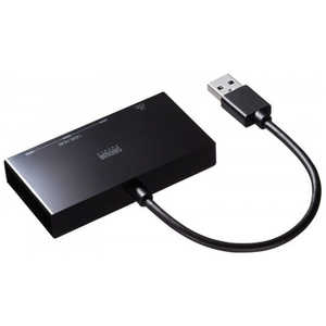 サンワサプライ USB3.2 Gen1 ハブ付き ギガビットLANアダプタ USB-3H322BKN サンワサプライ USB3.2 Gen1 ハブ付き ギガビットLANアダプタ USB-3H322BKN