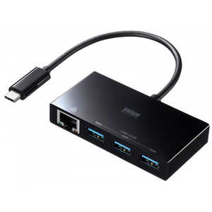 サンワサプライ USB Type-Cハブ付き ギガビットLANアダプタ USB-3TCH19RBKN サンワサプライ USB Type-Cハブ付き ギガビットLANアダプタ USB-3TCH19RBKN