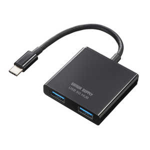 サンワサプライ USB Type-C ハブ(3ポート) USB-3TCP9BK サンワサプライ USB Type-C ハブ(3ポート) USB-3TCP9BK