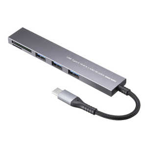 サンワサプライ USB 5Gbps 3ポート スリム ハブ(カードリーダー付き) USB-3TCHC20MS サンワサプライ USB 5Gbps 3ポート スリム ハブ(カードリーダー付き) USB-3TCHC20MS