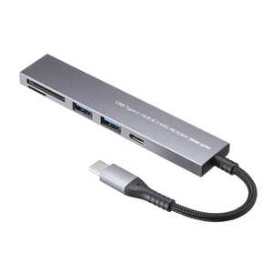 サンワサプライ USB 5Gbps 3ポート スリム ハブ(カードリーダー付き) USB-3TCHC21MS サンワサプライ USB 5Gbps 3ポート スリム ハブ(カードリーダー付き) USB-3TCHC21MS