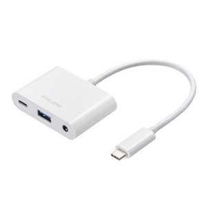 サンワサプライ イヤフォンジャック付きType-Cハブ USB-5TCPA23W サンワサプライ イヤフォンジャック付きType-Cハブ USB-5TCPA23W