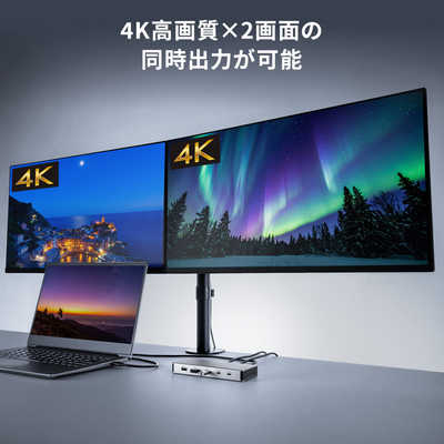 サンワサプライ USB Type-Cドッキングステーション(HDMI×2画面・USB