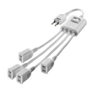 サンワサプライ 一括集中スイッチ付き電源延長コード TAPEX4SWW サンワサプライ 一括集中スイッチ付き電源延長コード TAPEX4SWW