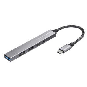 サンワサプライ USB Type-C 4ポートスリムハブ ［5ポート］ USB-S5TC21GM
