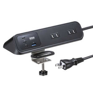 �T�����T�v���C �N�����v�Œ莮�^�b�v(AC4���{USB-C×3�{USB-A×1�EPD65W�E�u���b�N) TAP-B114UC-2BK