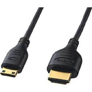 サンワサプライ HDMI変換・延長プラグ ブラック [1m /HDMI⇔miniHDMI /フラットタイプ /4K対応] KM-HD22-10H