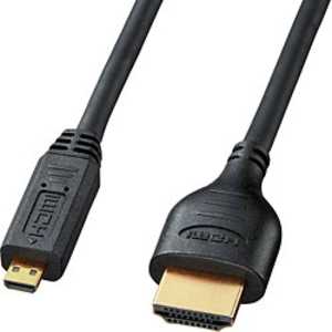 サンワサプライ HDMI変換・延長プラグ ブラック [2m /HDMI⇔MicroHDMI /スタンダードタイプ /4K対応] KM-HD23-20