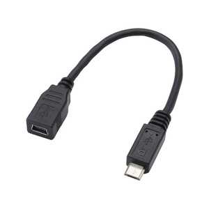 サンワサプライ マイクロUSB変換アダプタ(マイクロBオス-ミニBメス/ブラック) AD-USB17