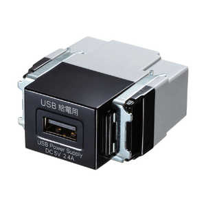 サンワサプライ 埋込USB給電用コンセント(1ポｰト用) TAP-KJUSB1BK