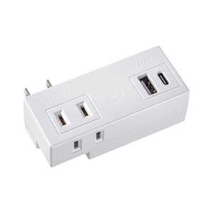 サンワサプライ モバイルタップ (ACx2個口+USB-Ax1+Type-Cx1) TAP-MUC1AC2W サンワサプライ モバイルタップ (ACx2個口+USB-Ax1+Type-Cx1) TAP-MUC1AC2W