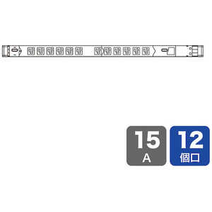 サンワサプライ 19インチサーバーラック用コンセント(15A) TAPSVSL1512 サンワサプライ 19インチサーバーラック用コンセント(15A) TAPSVSL1512