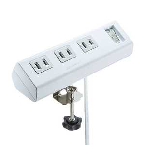 サンワサプライ 便利タップ(クランプ固定式) 2P6個口 TAP-B53W サンワサプライ 便利タップ(クランプ固定式) 2P6個口 TAP-B53W