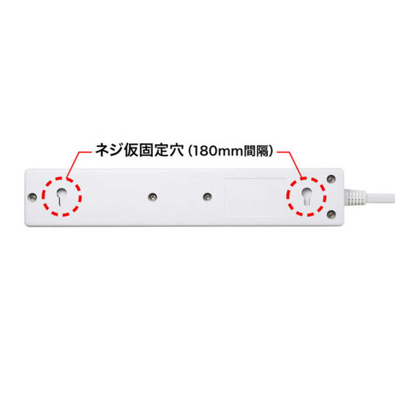サンワサプライ サンワサプライ 便利タップ(USB充電機能付き)2P4個口2m TAP-B102U-2W TAP-B102U-2W