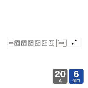 サンワサプライ 19インチサーバーラック用コンセント(20A) TAPSVSL206 サンワサプライ 19インチサーバーラック用コンセント(20A) TAPSVSL206