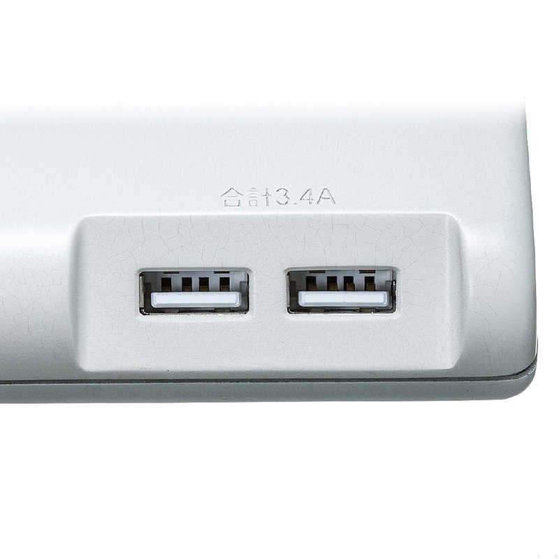 サンワサプライ サンワサプライ USB充電ポート付き節電タップ(面ファスナー付き) TAP-B108U-1W TAP-B108U-1W
