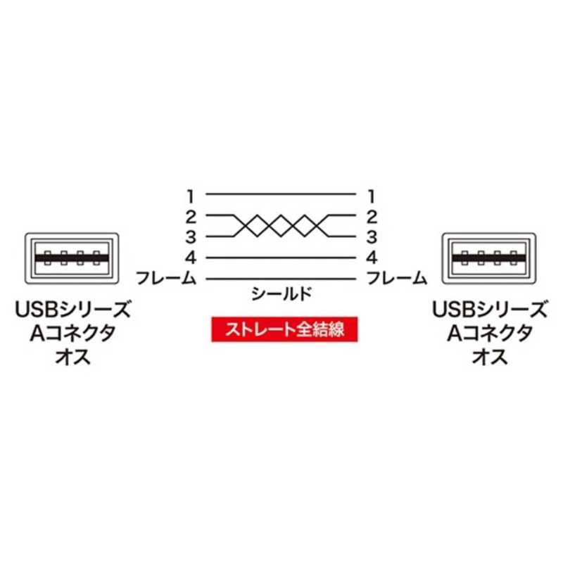 サンワサプライ サンワサプライ 1.0m USB2.0ケーブル ｢A｣⇔｢A｣ KU-RAA1 KU-RAA1