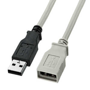 サンワサプライ 5.0m[USB-A→USB-A]2.0アダプタ 転送 ライトグレー KU-EN5K