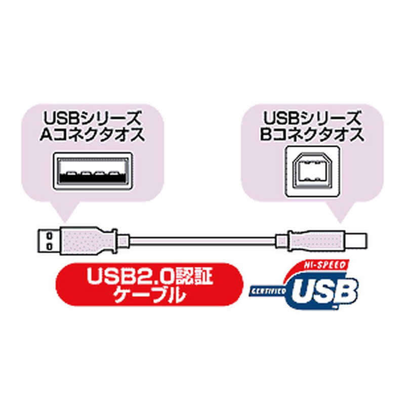 サンワサプライ サンワサプライ 1.5m｢USB-A ⇔ USB-B｣2.0ケーブル 転送 ホワイト KU20-15HK KU20-15HK
