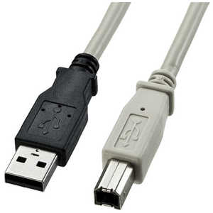 サンワサプライ 2.0m「USB-A ⇔ USB-B」2.0ケーブル 転送 ライトグレー KU202K