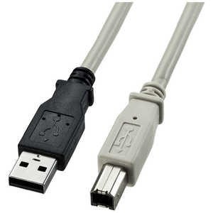 サンワサプライ USB2.0ケーブル (USB Aコネクタオス-USB Bコネクタオス･1.5m･ライトグレー) KU20-15K