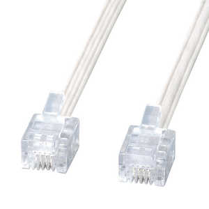 サンワサプライ エコロジー電話ケーブル(ホワイト・20m) TEL-E4-20N2 サンワサプライ エコロジー電話ケーブル(ホワイト・20m) TEL-E4-20N2