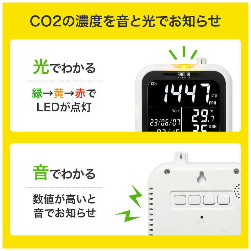 サンワサプライ サンワサプライ CO2二酸化炭素測定器（温度・湿度計付き） CHE-C1 CHE-C1 CHE-C1