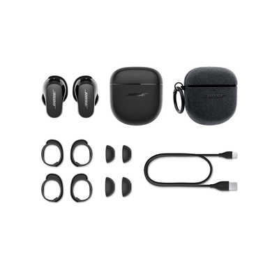 BOSE 完全ワイヤレスイヤホン QuietComfort Earbuds II Triple  Black［リモコン・マイク対応/ノイズキャンセリング対応/ケース付］ QCEBIIBK+FABCOVER